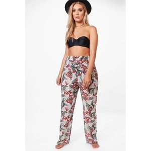 Tropical Print Beach Trousers Cover up pants